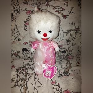 NWT Clown music box dancing sound of music cute kawaii pink fuzzy